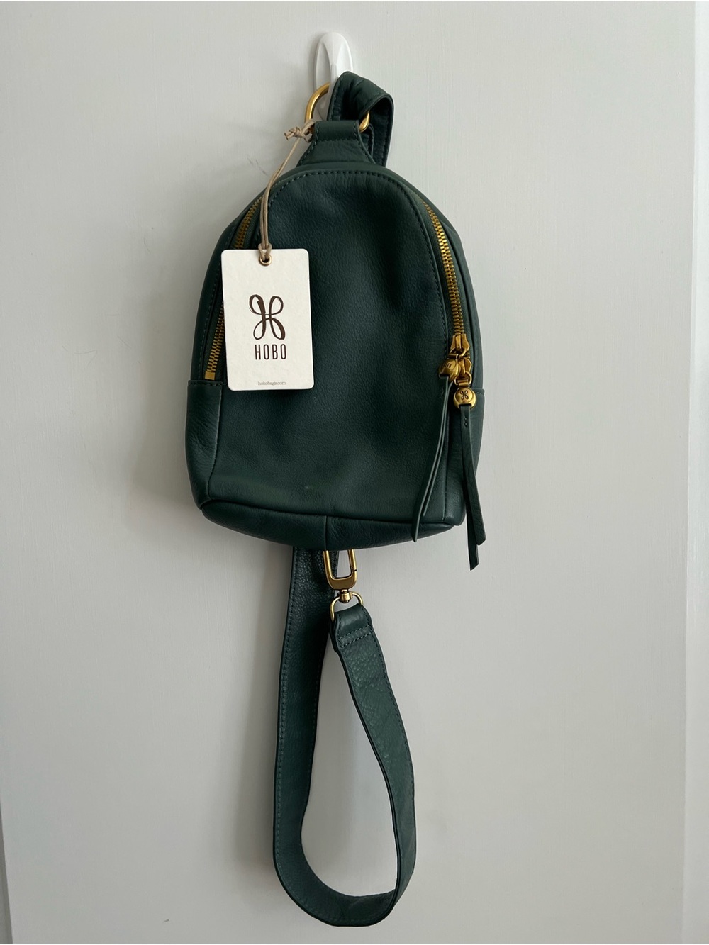 HOBO Fern Sling Green Leather with Gold Hardware